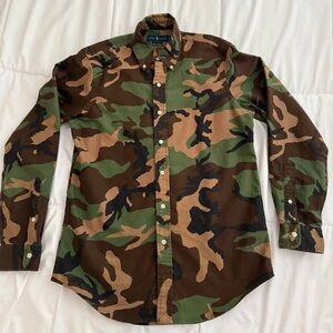 Ralph Lauren Green and Brown Camouflage Shirt